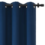 Rose Home Fashion RHF Blackout Thermal Insulated Curtain - Antique Bronze Grommet Top for Bedroom 52W by 84L Inches- Navy