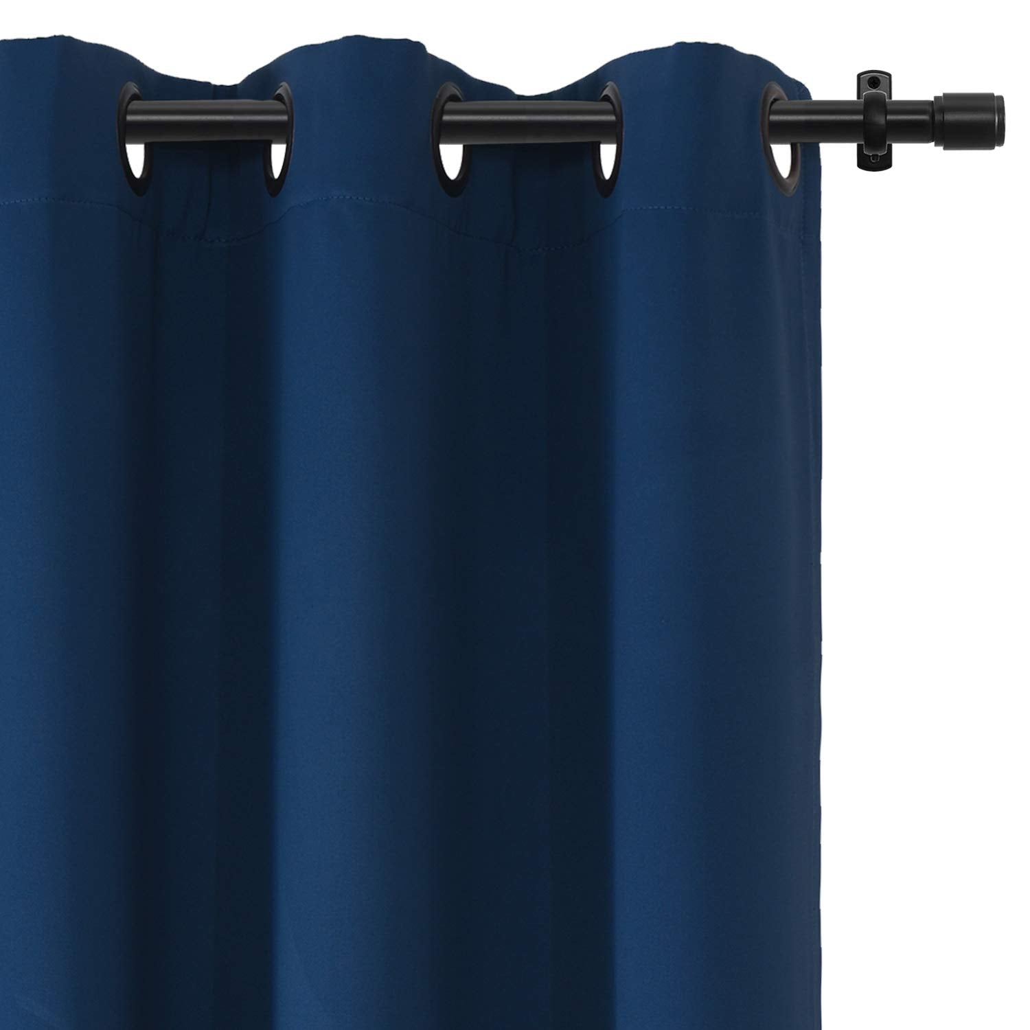 Rose Home Fashion RHF Blackout Thermal Insulated Curtain - Antique Bronze Grommet Top for Bedroom 52W by 84L Inches- Navy