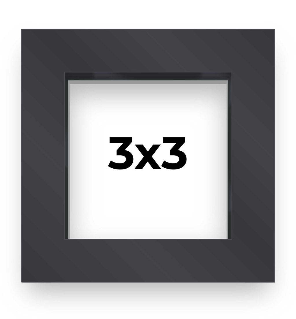 3x3 Shadow Box Frame Contemporary Black Finish | 1'' Depth of Usable Space| Vertical or Horizontal Display | Interior Size 3x3 i