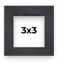 3x3 Shadow Box Frame Contemporary Black Finish | 1'' Depth of Usable Space| Vertical or Horizontal Display | Interior Size 3x3 i