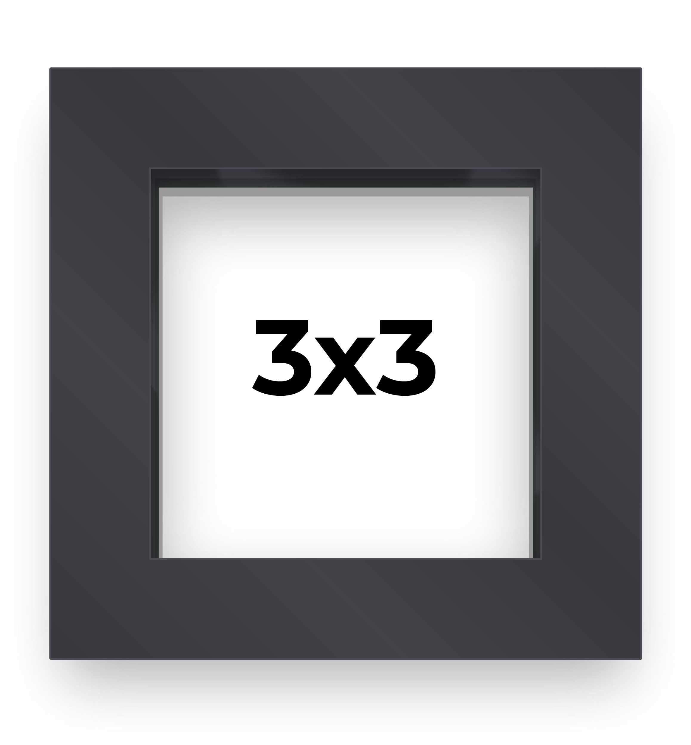 3x3 Shadow Box Frame Contemporary Black Finish | 1'' Depth of Usable Space| Vertical or Horizontal Display | Interior Size 3x3 i