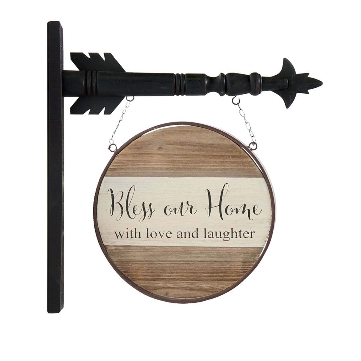 K&K Interiors Decorative Hanging Sign Arrow Replacement 13907C Wood