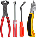 Alimtee 4Pcs Upholstery Staple Remover Tools Set Including End Cutting Pliers Staple Puller Tack Lifter Carpet Remover Fastener