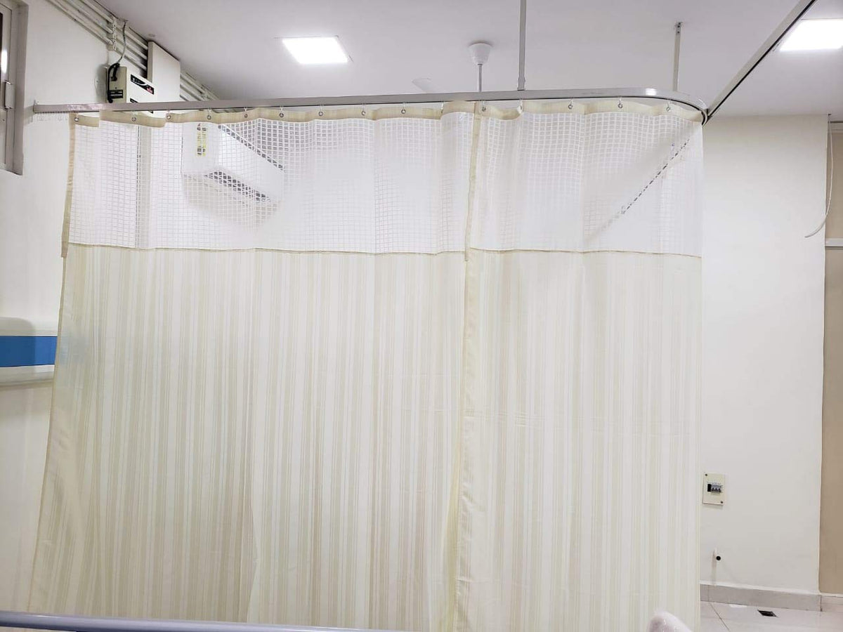 Hospital Partition Curtains of Different Sizes for ICU and Wards (Cream, 4ft Width X 7ft Height)