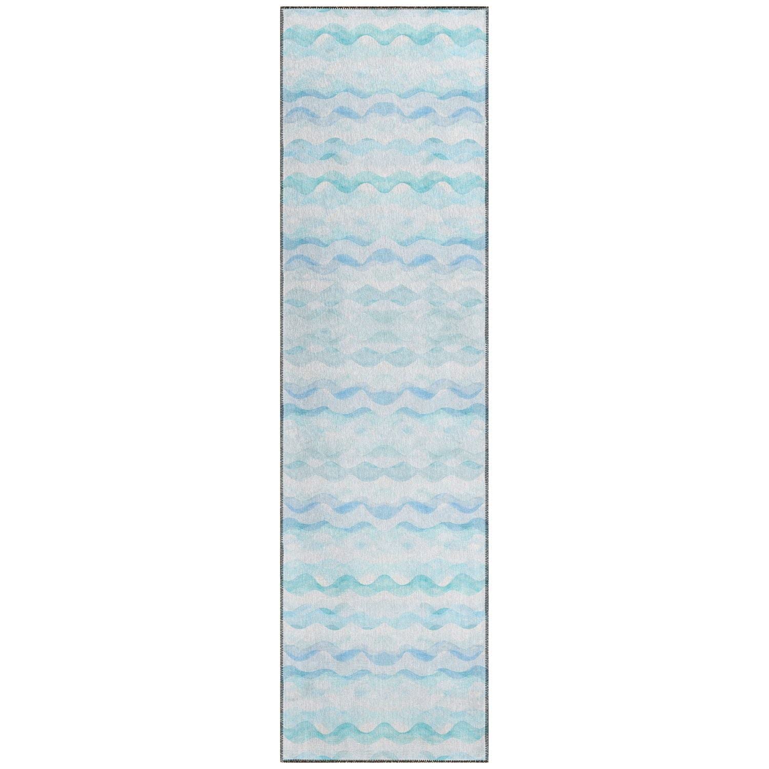 Seabreeze Sz16 Blue Coastal Rug Runner 2' 3" X 7 ' 6"