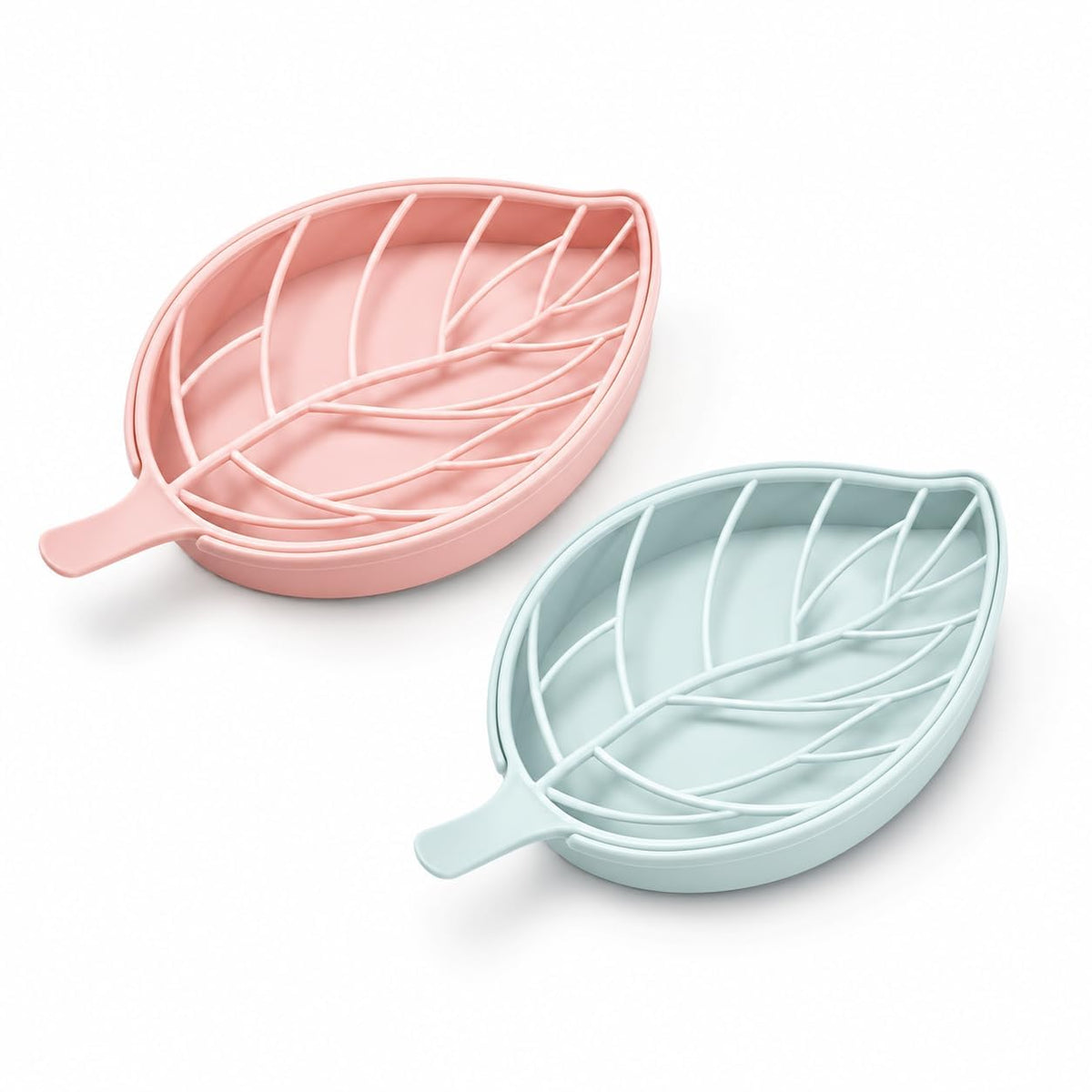 Leaf Shape Soap Dish with Drainage | Plastic Soap Holder for Bathroom & Kitchen | SelfDraining, Quick Dry, AntiSlip, Easy to C