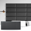 Art3d Peel and Stick Black King Headboard, 12-Pack Upholstered Headboard for Queen, Full-Size Bed, Padded Wall Panel
