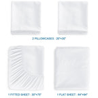 Springspirit Cot Sheets 30'' X 75'' X 9'', 4 Piece Cot Sheet Set (2 Pack), Cot Size Fitted Sheets With Narrow Twin/Camp Bunk/Rvs