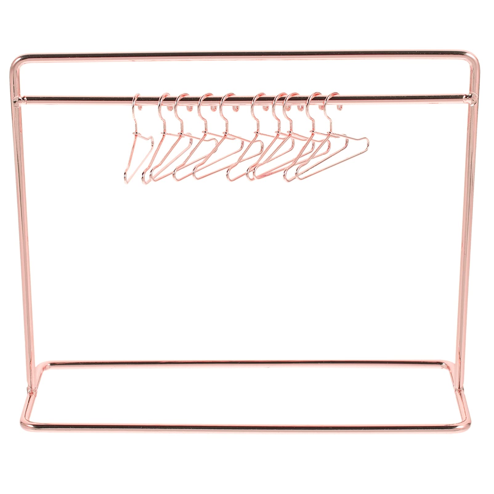 TOYANDONA Baby Clothes Kids Hangers Doll Garment Rack with Hangers Set Include Miniature Clothes Rack 10pcs Mini Metal Doll Clot