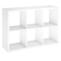 Closetmaid 6 Cube Storage Shelf Organizer Bookshelf With Open Back, Vertical Or Horizontal, Easy Assembly, Wood, White Finish