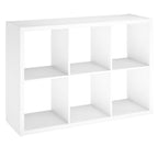 Closetmaid 6 Cube Storage Shelf Organizer Bookshelf With Open Back, Vertical Or Horizontal, Easy Assembly, Wood, White Finish