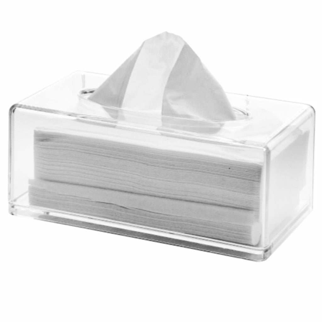 Cq acrylic Tissue Box Holder with Cover Rectangular,Facial Tissue Dispenser Box Case for Countertop,Clear Plastic Dryer Sheet Co