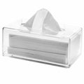 Cq acrylic Tissue Box Holder with Cover Rectangular,Facial Tissue Dispenser Box Case for Countertop,Clear Plastic Dryer Sheet Co