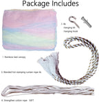 Curtains Bed Canopy Rainbow Mosquito Net For Bed Canopy Four Corner Post Elegant Mosquito Net Set, Stick Hook &Profession Rope F