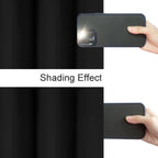 Lemomo 100% Blackout Curtains 40 X 63 Inch/Black Curtains 2 Panels With Black Liner/Double Layer Full Room Darkening Bedroom Cur