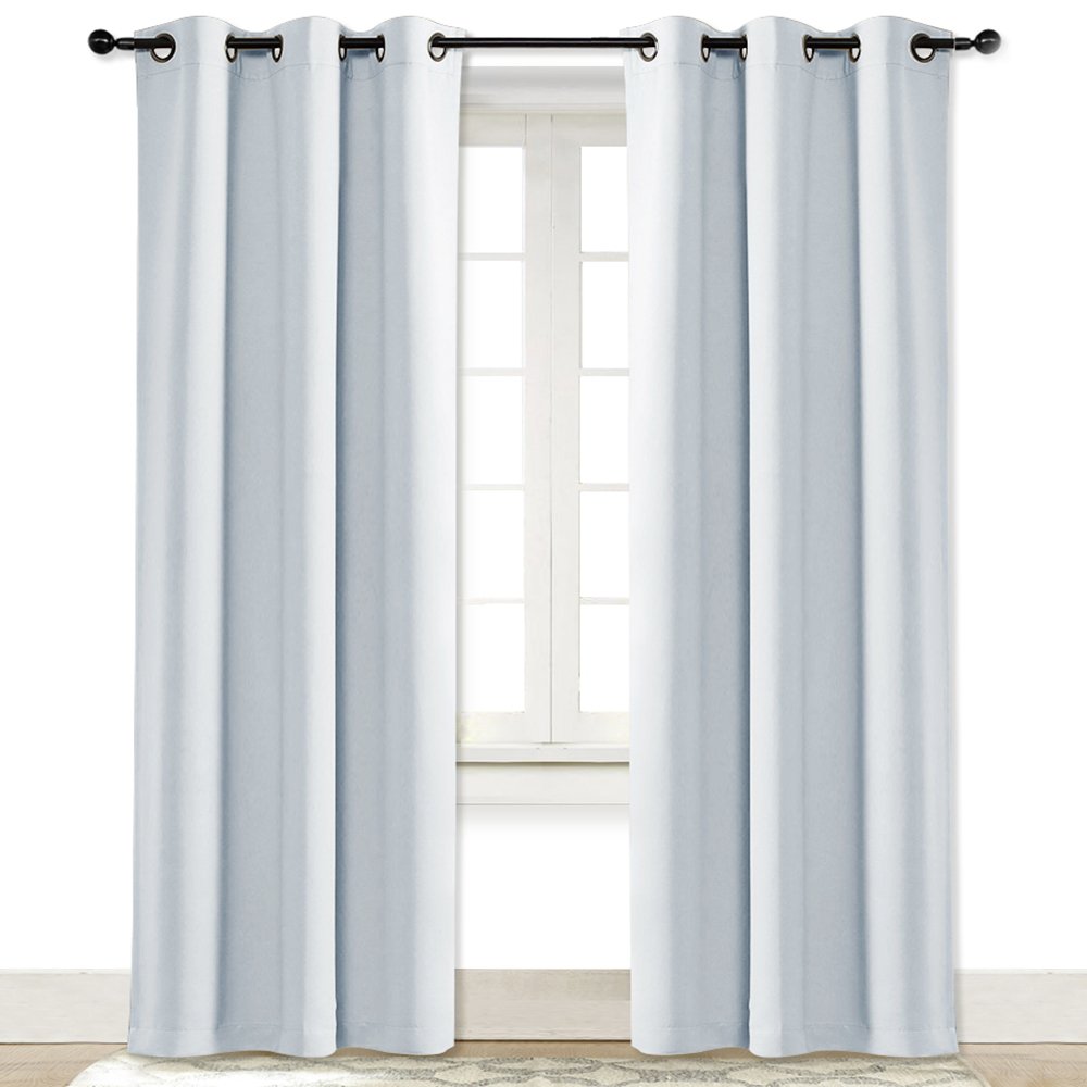 Nicetown Cloud Grey Window Curtain And Drape Easy Care Solid Thermal Insulated Grommet Room Darkening Drapery For Kid'S Room (1 Panel, 42 By 84)