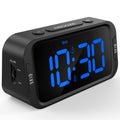 Odokee Digital Dual Alarm Clock for Bedroom, Easy to Set, 0-100% Dimmer, USB Charger, 5 Sounds Adjustable Volume, Weekday/Weeken