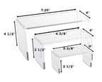 Rj Displays-3 Pieces Each Clear Acrylic Risers Display Stand To Showcase Jewelry, Gifts & Collectibles In Sizes 5 3/8'' Inch, 6