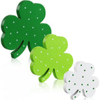 St. Patrick's Day Table Wooden Signs 3 Pieces St. Patrick's Table Decor Irish Themed Wooden Shamrock Decor Green Shamrock Blocks