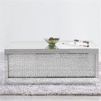 Elegant Decor Modern 48" Clear Crystal Mirrored Accent Coffee Table