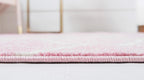Unique Loom Trellis Frieze Collection Area Rug - Rounded (2' X 10' Runner, Light Pink/ Ivory)