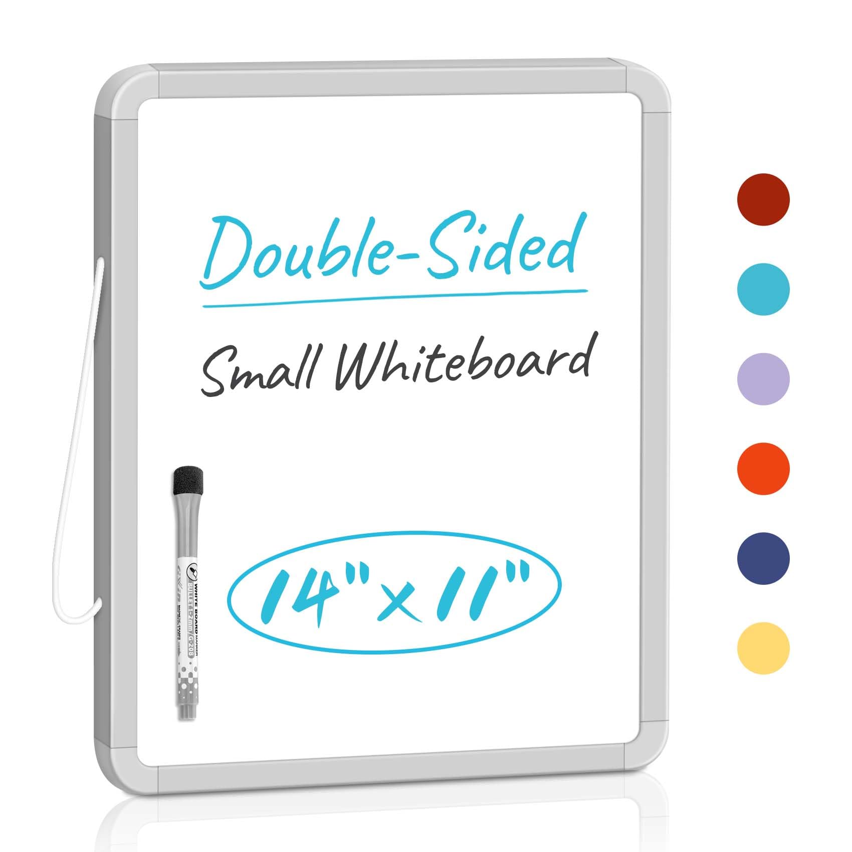 Small Double-Sided White Board Dry Erase Board For Wall, 14'X11' Hanging Whiteboard For Door, Mini Dry Erase Board With A Blac