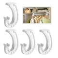 4Pcs Hanging Closet Rod Support,3/4 Closet Shelf Rod Holder,Sturdy JShaped Closet Brackets for Hanging Clothes,Cabinets Storage