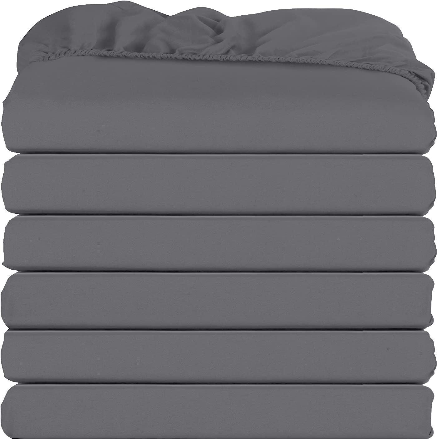 Utopia Bedding Queen Fitted Sheets - Bulk Pack Of 6 Bottom Sheets - Soft Brushed Microfiber - Deep Pockets - Shrinkage & Fade Re