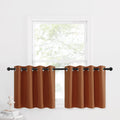 NICETOWN Burnt Orange Valance Curtains for Dining Room, Farmhouse Style Kitchen Short Curtains for Windows, Small Gromemt Rustic