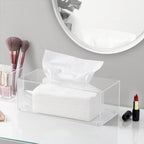 Hblife Tissue Dispenser Box Cover Rectangular Clear Acrylic Mask Case Holder With Magnetic Bottom, Dryer Sheet Holder For Car, B
