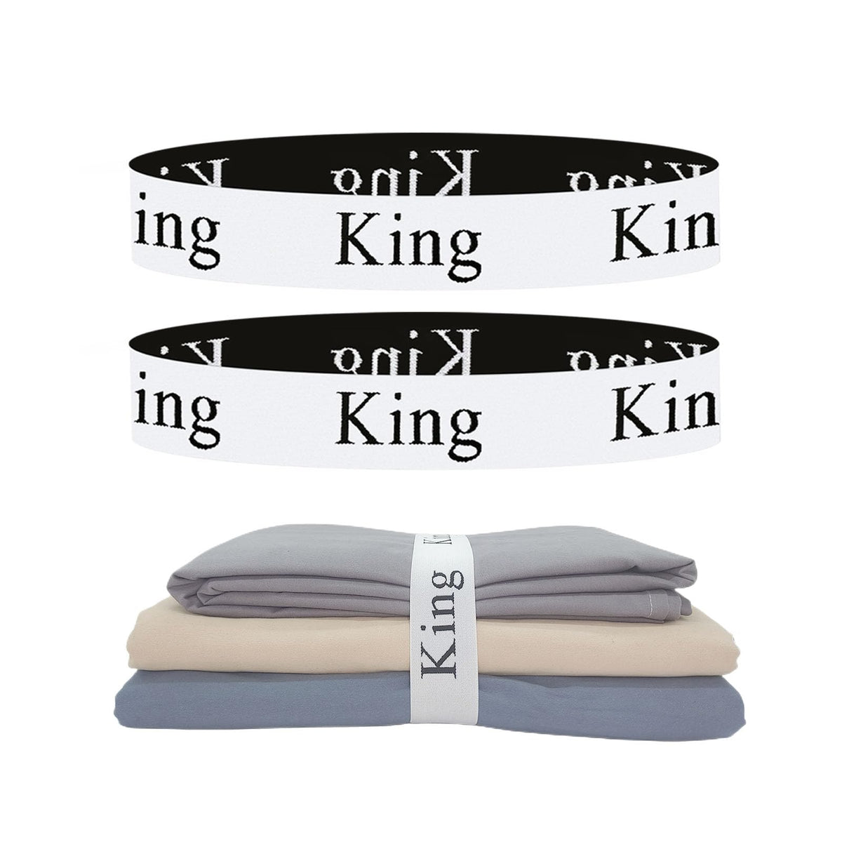 Yermivie 2 Pieces Bed Sheet Organizer Bands, Sheet Organizers And Storage Label Bands, Sheet Label For Bedding, Sheets Organizer