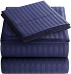 Elaine Karen King Italian Prestige Collection Striped Bed Sheet Set - 1800 Luxury Soft Microfiber Deep Pocket 4-Piece Bedding Se