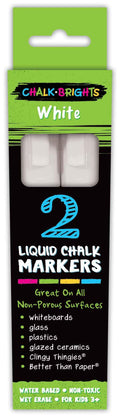 Teacher Created Resources Chalk Brights White Liquid Chalk Markers, Pack Of 2