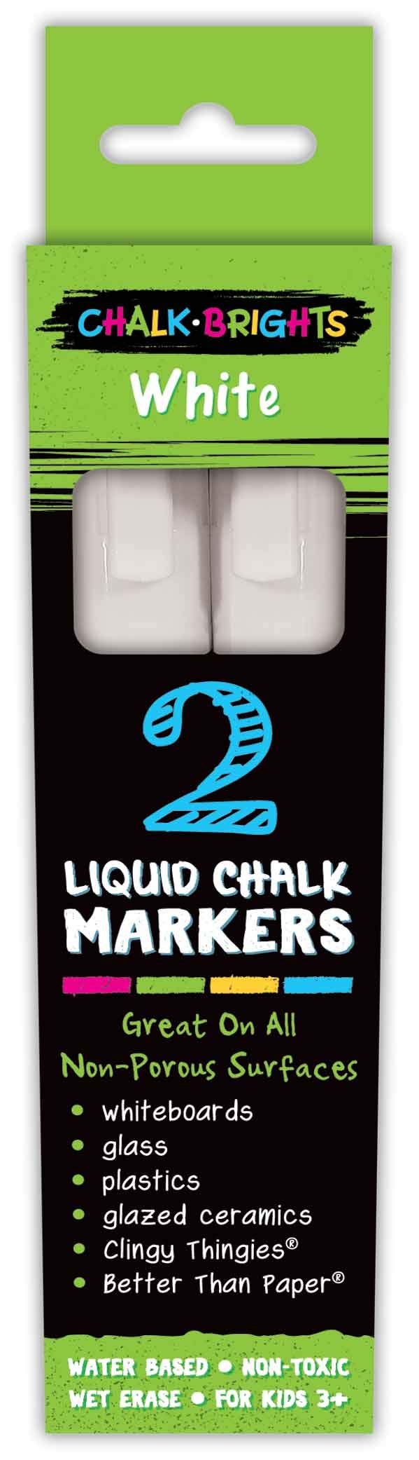 Teacher Created Resources Chalk Brights White Liquid Chalk Markers, Pack Of 2