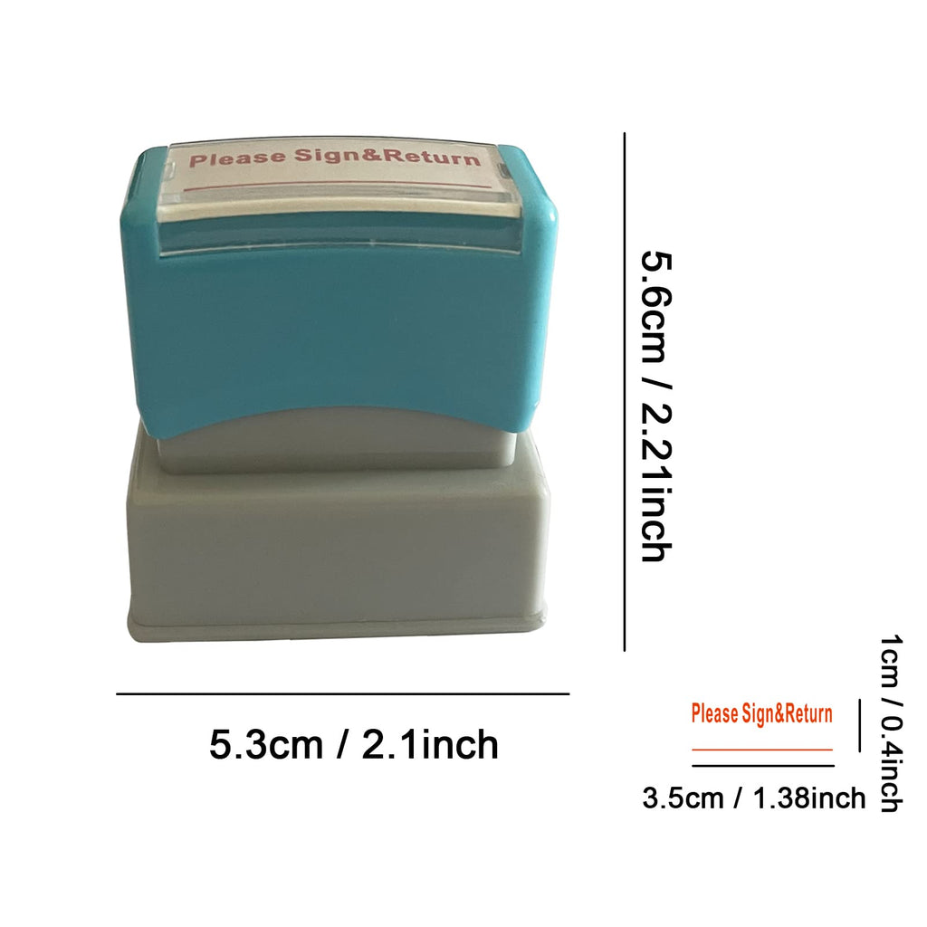 Wafjamf Please Sign& Return Stamp-Message Stamp Pre-Inked Office Stamp Refillable Red Ink Preinstalled - Medium