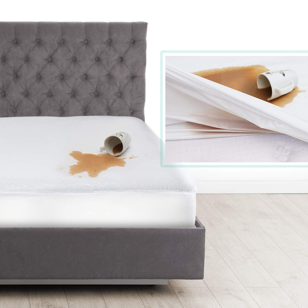 Nestl Premium Cotton Terry Mattress Protector - Soft and Waterproof Twin 14 Inch Deep Pocket Mattress Protector - Breathable & N