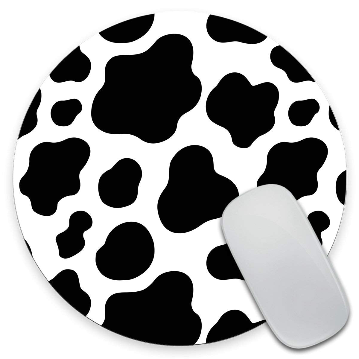Amcove Mouse Pad, Cow Texture Pattern Round Mousepad, Non-Slip Rubber Base, Customized Gaming Mouse Mat For Laptop, Computer & P