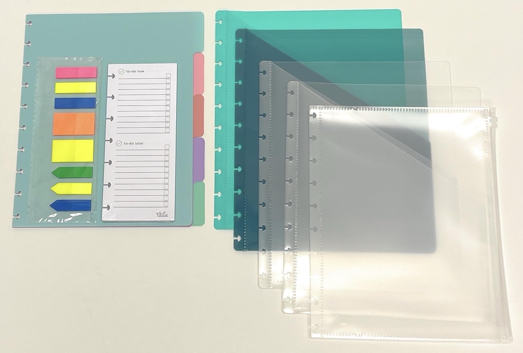 Talia Discbound Notebook Refills (Accessory Kit (Pastel Dividers), Midsize (7.5In X 9.75In))