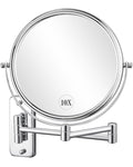 DECLUTTR 8 Inch Wall Mounted Magnifying Mirror with 10x Magnification, Double Sided Vanity Makeup Mirror for Bathroom, Chrome Fi