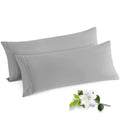 Horbaunal 2 Pack Microfiber Body Pillow Covers Light Grey Body Pillow Cases with Envelope Closure, 1800 Thread Count Soft & Shri