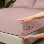 Mejoroom King Size Bed Sheet Set - Hotel Luxury 1800 Bedding Sheets & Pillowcases - 16'' Deep Pocket Fitted Sheet, Soft, Breatha