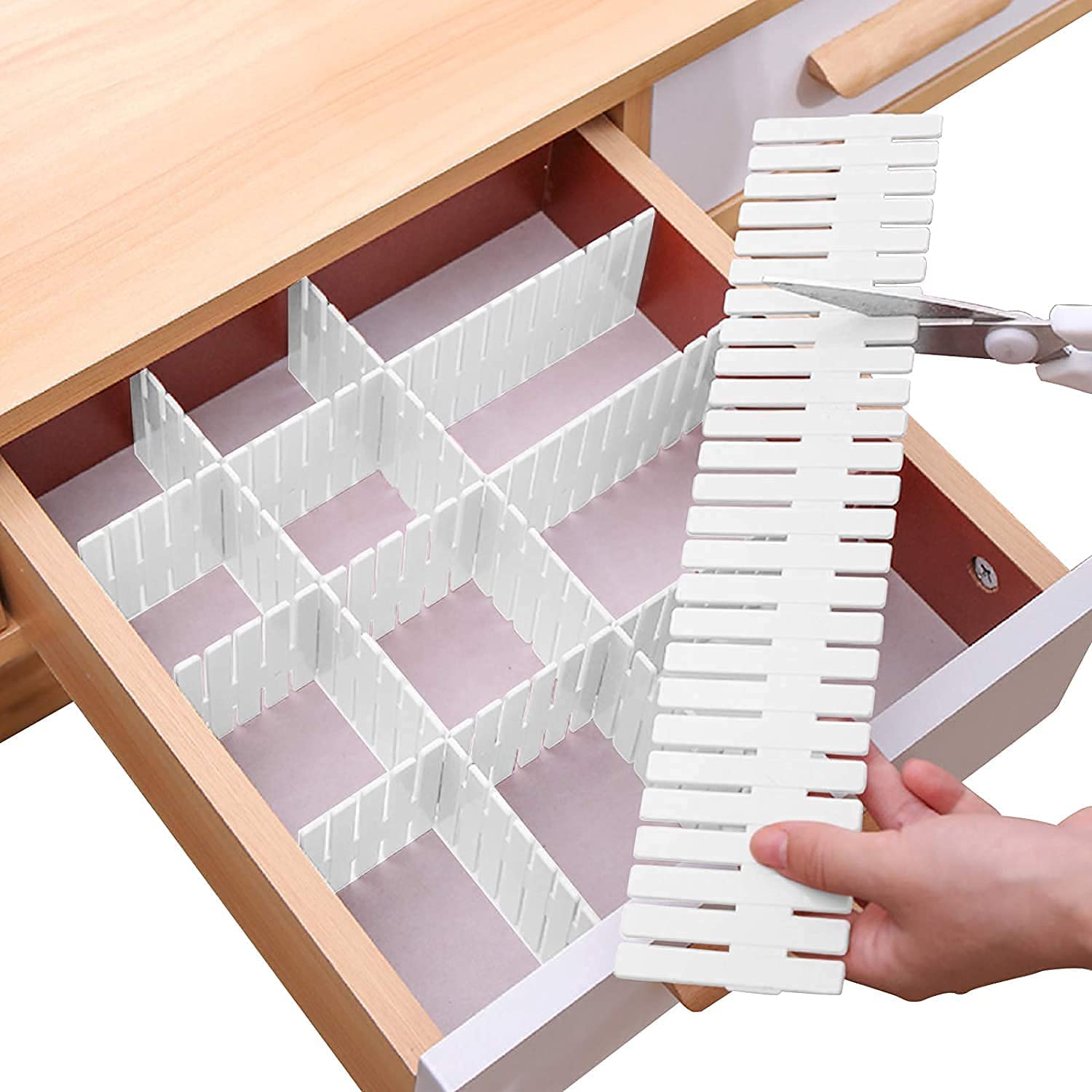 Kiwi Sales Kepy The Mall Adjustable Plastic Drawer Divider Partition ( Pieces Of 18, Multicolour, Medium )