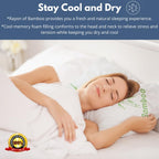 Memory Foam Bamboo Pillows King 20'' X 36'' [Adjustable] For Sleeping - Cool & Breathable Cover With Zipper Rayon Derived From B