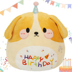 Arelux 18In Cute Dog Plush Soft Dog Stuffed Animal Birthday Pillow Puppy Plushie Toy Happy Birthday Party Decoration Plushies Fr