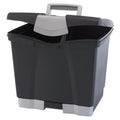 Storex 61523U01C Portable File Storage Box W/Drawer Letter Latch Black