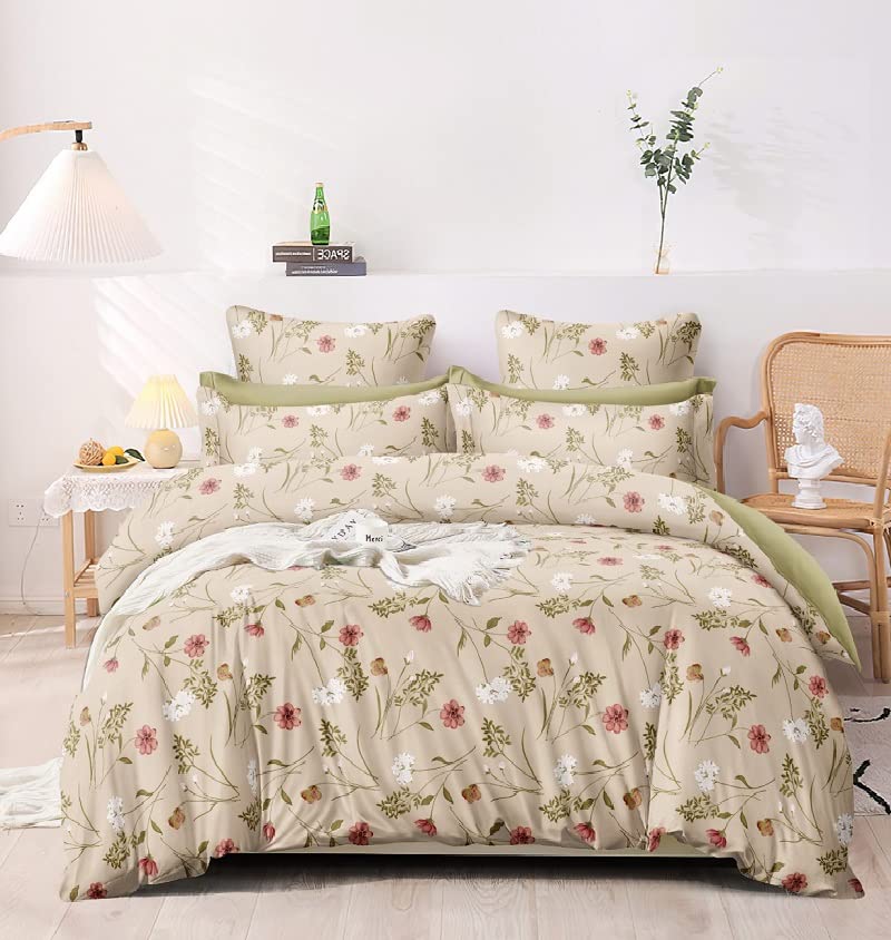 Linemates1 Reversible Comforter Super King Size108 X 108 Both Side Same Print 1 Bedsheet King Size 108 * 108 Inches With 2 Pillo