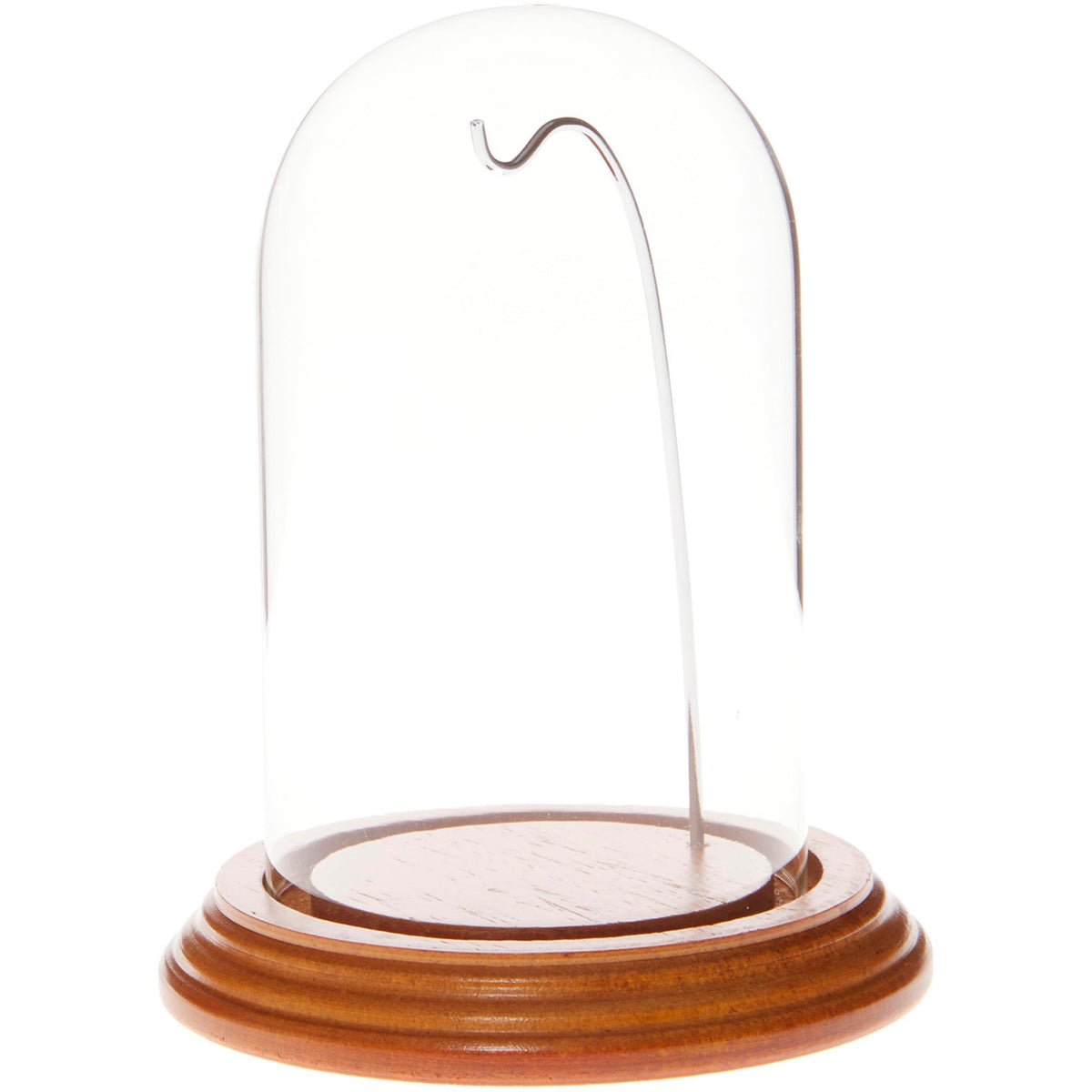 Plymor 3 x 5 Watch Glass Display Dome Cloche (Oak Veneer Base & Silver Wire)