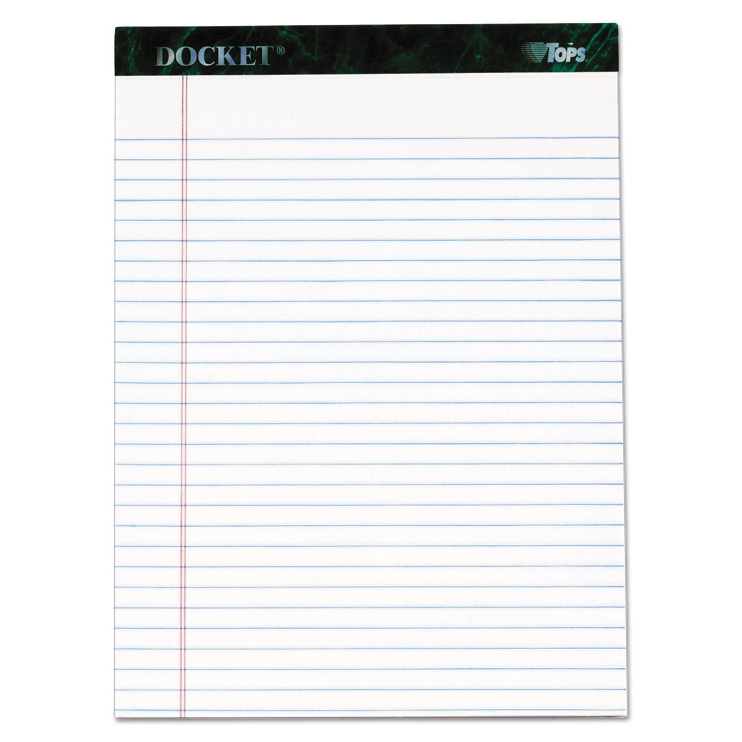 Tops Docket Ruled Perforated Pads, 8 1/2 X 11 3/4, White, 50 Sheets, 6/Pack