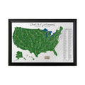 Push Pin Travel Maps Customizable Wall Art - Top Golf Courses USA Map - Black Frame - Personalized Framed Pin Map, Includes 150 