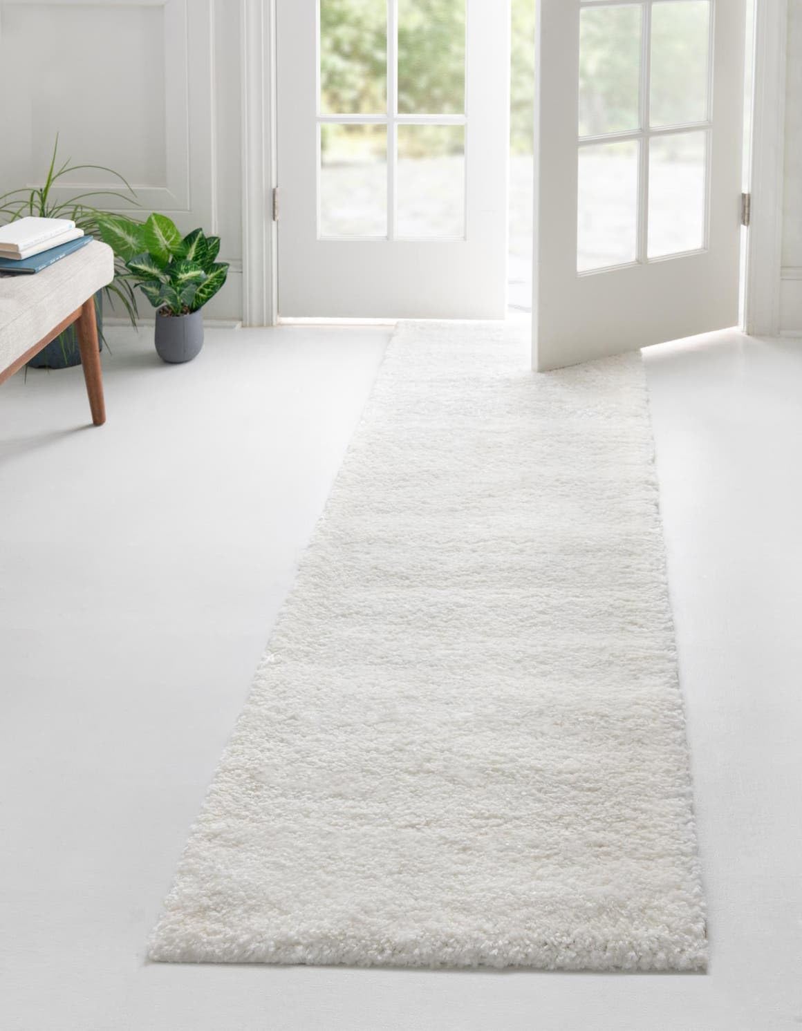 Unique Loom Solo Collection Area Rug - Calabasas (2 2 x 8 Runner, Snow White)